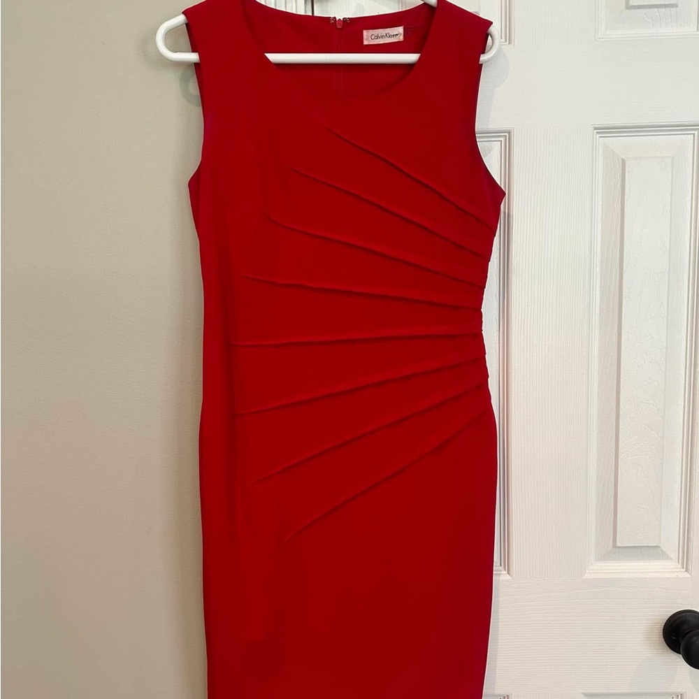 Calvin Klein Red Sleeveless Dress